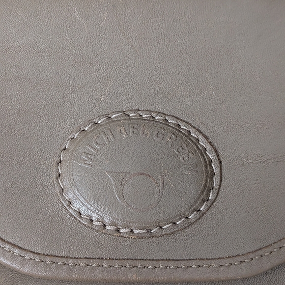 Vintage Michael Green Genuine Leather Crossbody/Belt Bag Taupe - Picture 3 of 9